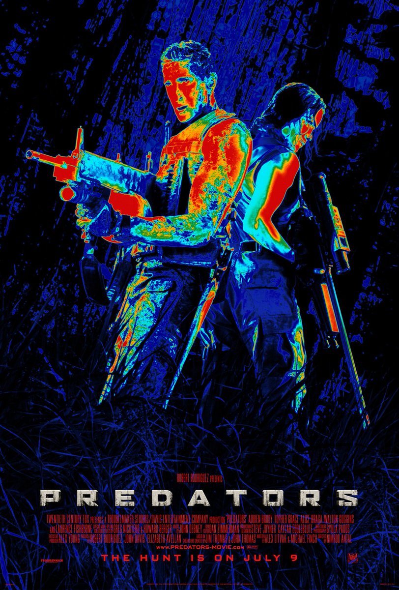avpgalaxy's tweet photo. Today Predators celebrates the 16th anniversary of its general release in the United States! The film took in $24m over the opening weekend, taking 3rd place in the Box Office. #Predator #Predators #NimrodAntal #AdrienBrody #AliceBraga #KNBEffects #WaltonGoggins https://t.co/bhUJbYODAh