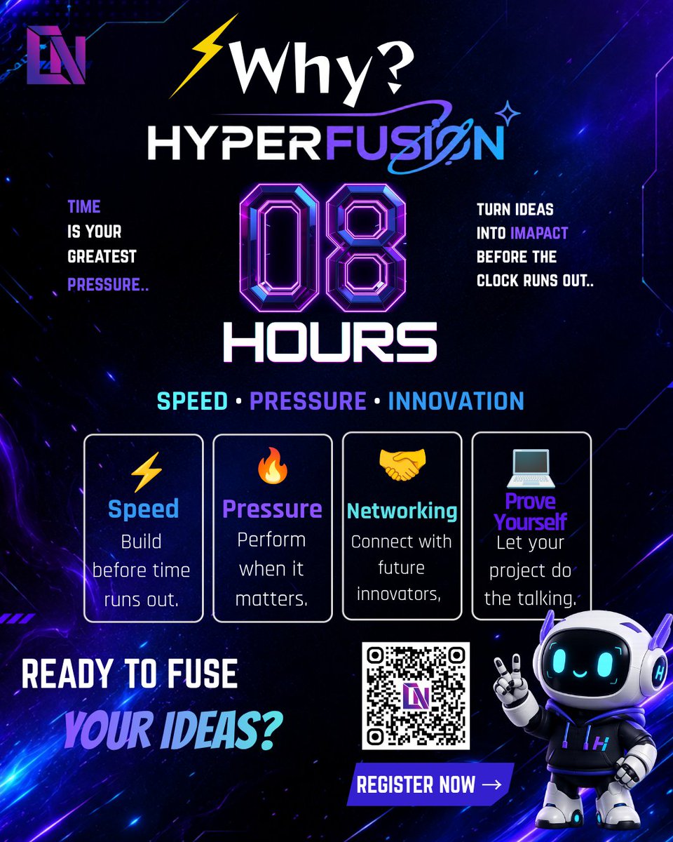 LNC_Community's tweet photo. 8 hours.

One idea could change everything.

Build under pressure. Compete with the best. Leave with more than just experience.

@HyperFusionV1 2026

🔗 Register: https://t.co/gsiVFyWWSh

#HyperFusion2026 #Hackathon #Builders #Coding #LNC https://t.co/sIneYujv0t