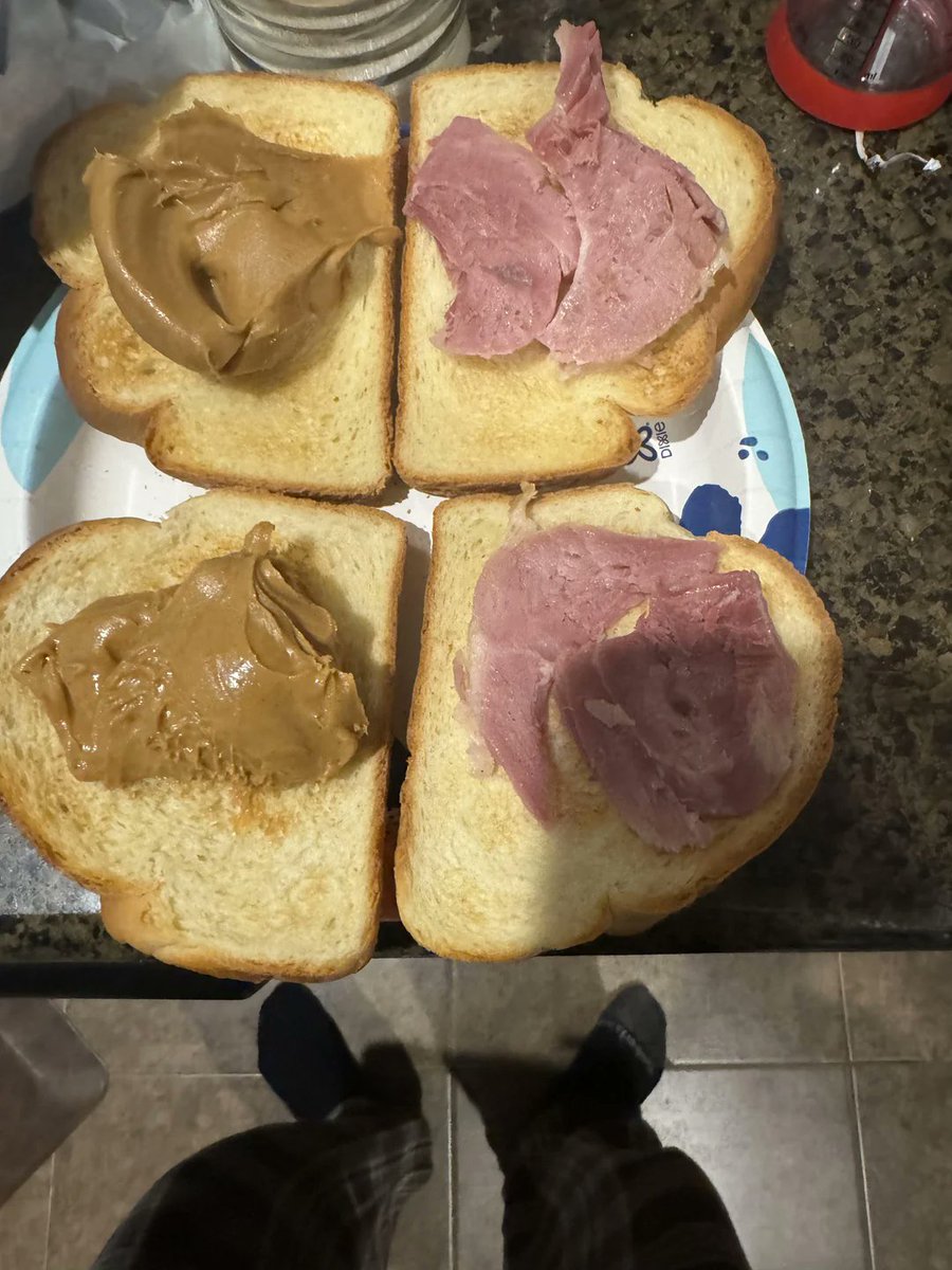Magical_Views6's tweet photo. What would you add to this PEANUT butter and HAM sandwich?? 👇👇 https://t.co/34HvLlgAtR