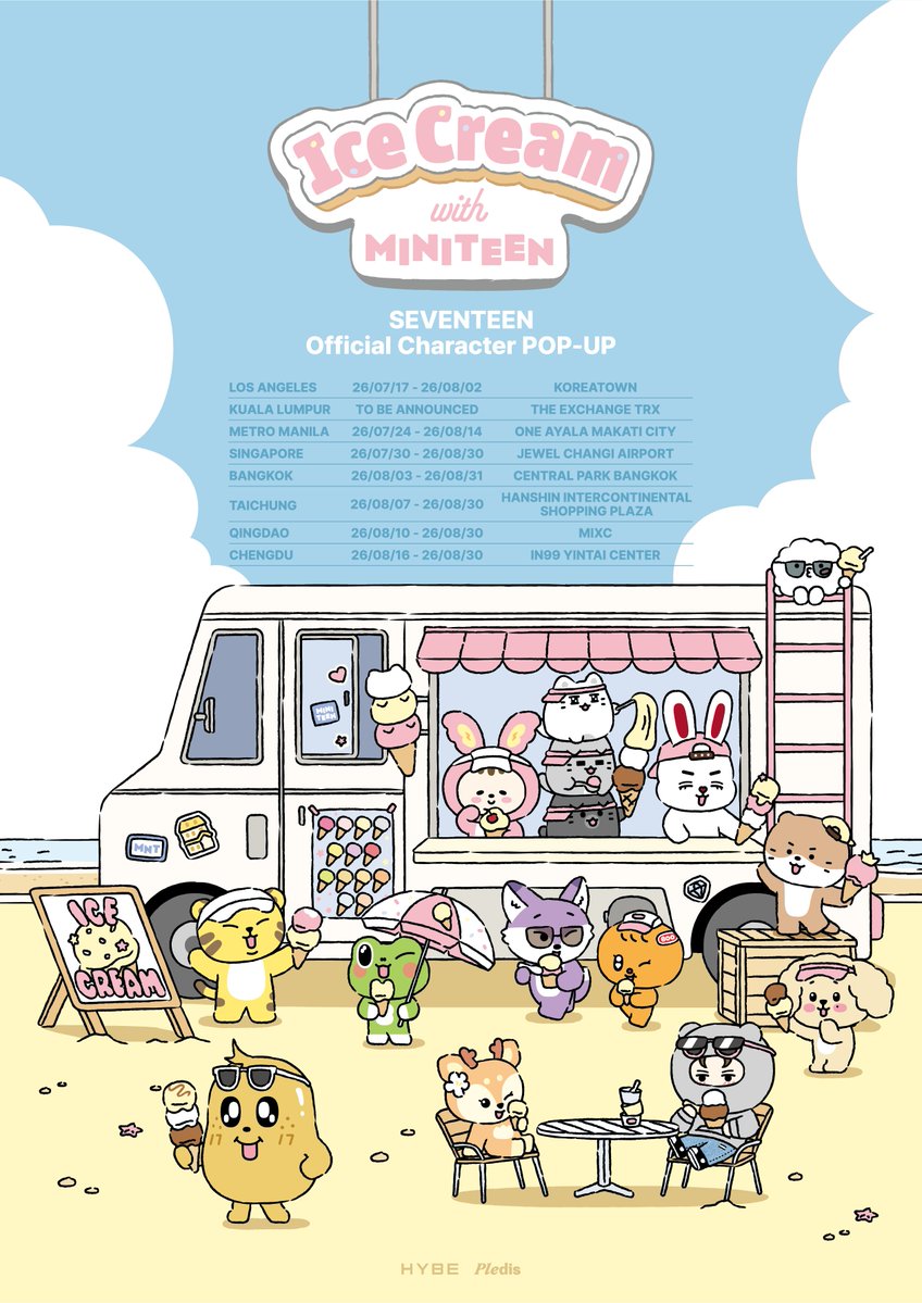 forsvtxtrsrTH's tweet photo. มินิทีนกลับมาแล้วววว <Ice Cream with MINITEEN>
SEVENTEEN Official Character POP-UP  🩵🩷  

📅 เริ่มวันที่ 03 - 31 สิงหาคม 2026
📍 CENTRAL PARK, Bangkok

รอติดตามรายละเอียดอื่น ๆ กันได้เลย🙆🏻‍♀️ 

#SEVENTEEN #세븐틴 
#MINITEEN #미니틴
