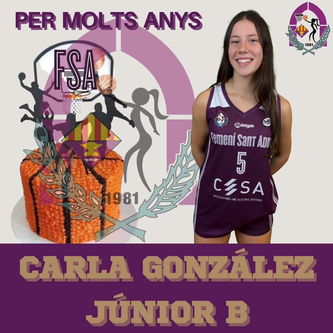 FemSantAdria's tweet photo. 🎂💜 𝐀𝐍𝐈𝐕𝐄𝐑𝐒𝐀𝐑𝐈𝐒 𝐋𝐈𝐋𝐄𝐒 💜🎂

I no ens podem oblidar de felicitar com es mereix la Carla, jugadora del #JrBFSA, perquè bufa espelmes 😉. Desitgem que gaudeixis molt del teu dia crack ✌️. Per molts anys Carla! 

#ForçaLiles 💜 https://t.co/WUsx2mdSiP