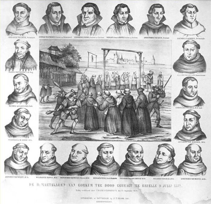 SaintAmedee's tweet photo. ✝️ Parce qu’ils refusaient de renier la foi catholique, 19 religieux catholiques furent pendus par les calvinistes dans la grange d’un monastère détruit: ce sont les martyrs de Gorcum, morts le 9 juillet 1572 à Brielle, aux Pays-Bas.      

https://t.co/UZQqkql24J

#catholique https://t.co/b1jC1jjUX1