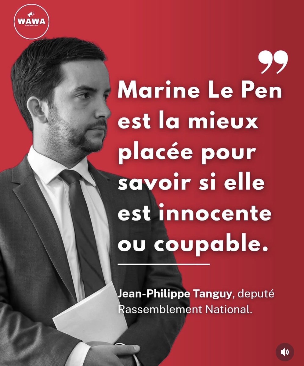 alain_terieur75's tweet photo. Chez ces gens-là, l'Etat de droit n'a de sens que lorsque le RN n'est pas coupable. Où avez-vous vu qu'un accusé décide seul de sa culpabilité, en piétinant l'institution judiciaire ? Electeurs ne faites pas rimer présidence avec délinquance. Virez le RN https://t.co/OBWfPlpWjY