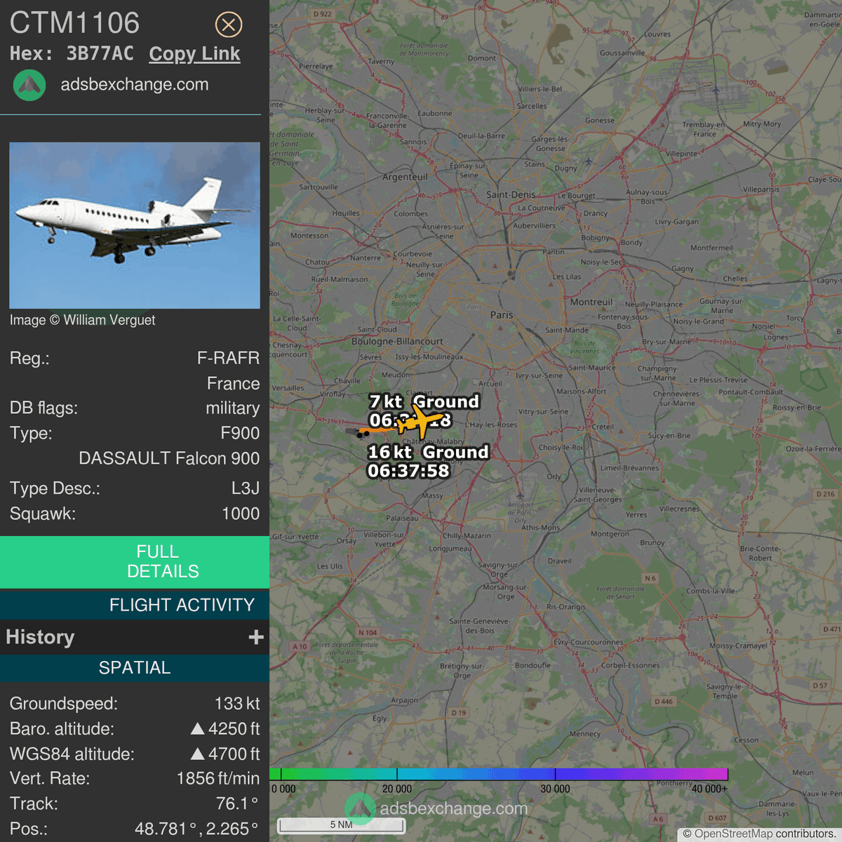 FlottePresident's tweet photo. 🛫 Un Dassault Falcon 900EX EASy 🇫🇷 République Française vient de décoller près de Villacoublay/Vélizy, France.
Vol #CTM1105, immatriculation #FRAFR.
Suivre le vol : https://t.co/YO4cupvANh https://t.co/Du83ZUmbcU