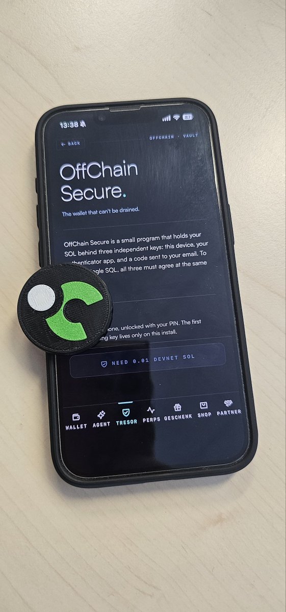 OffChainSol's tweet photo. Gm $Offchain community.

All tests and product work on Offchain Key are finally complete.

Today we'll record a video showing how it works as an authenticator factor for your Offchain wallet. https://t.co/bjycnVh1KE