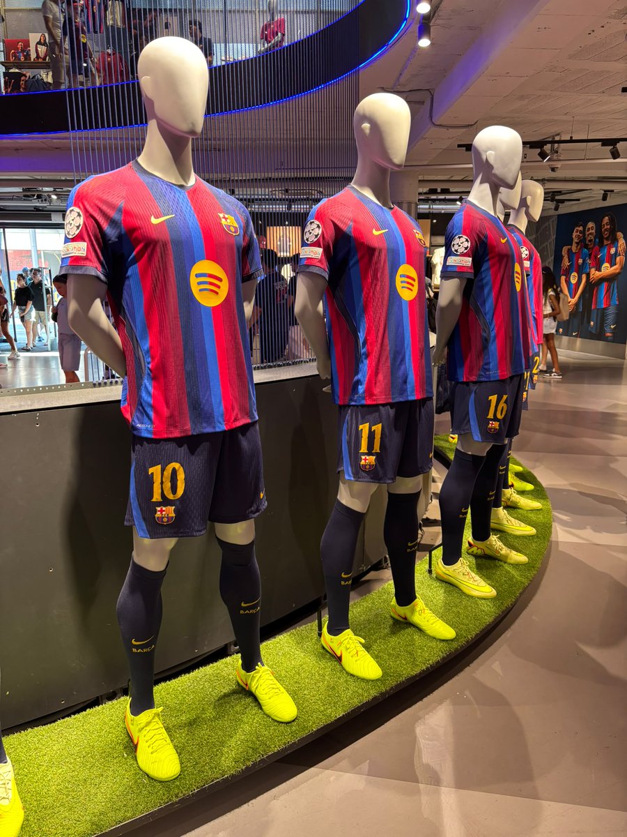 HoustoneSchool's tweet photo. Yesterday, our Year 10 pupils in Barcelona enjoyed an unforgettable visit to the iconic Camp Nou! ⚽🏟️ 

Pupils explored the stadium on a tour, getting an up-close look at the incredible trophy collection, iconic football kits &amp; the history of FC Barcelona. https://t.co/a4p95unaro
