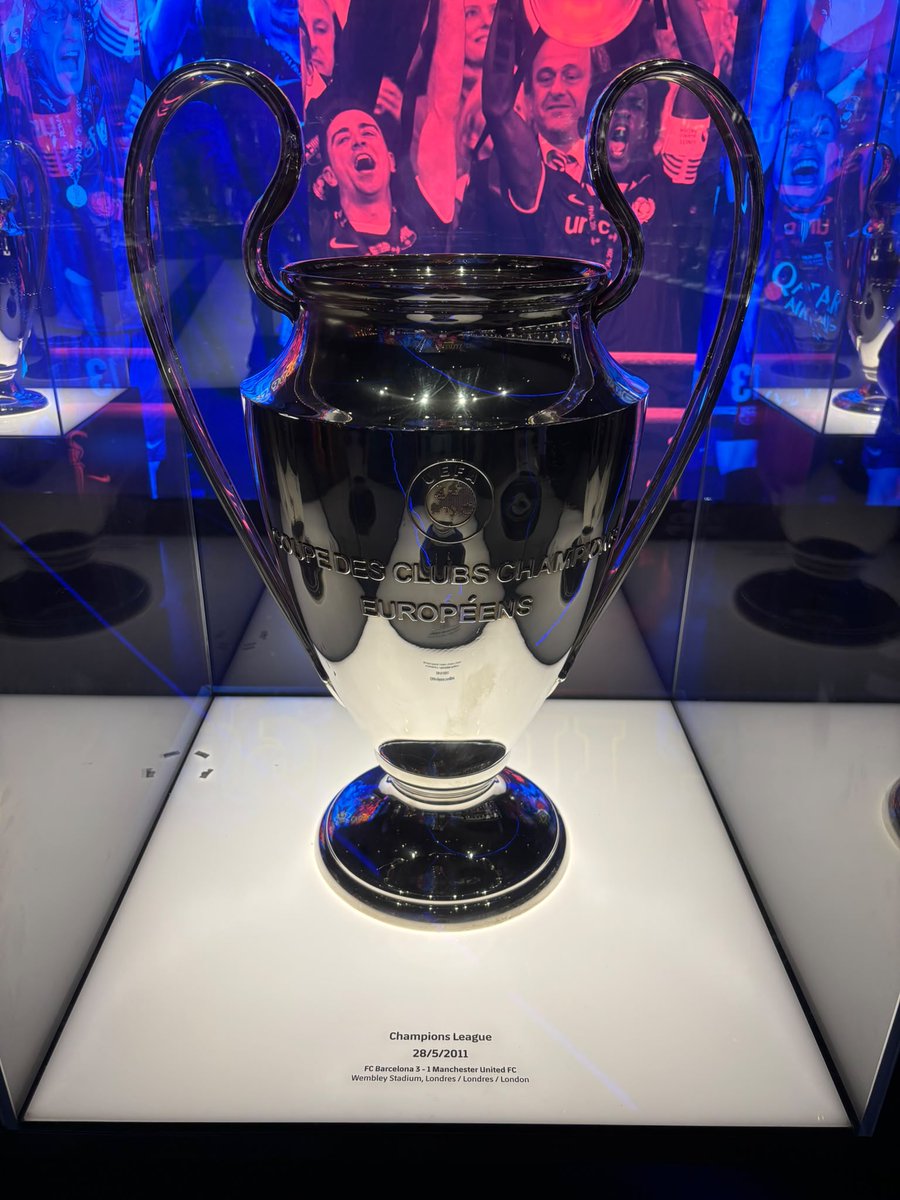 HoustoneSchool's tweet photo. Yesterday, our Year 10 pupils in Barcelona enjoyed an unforgettable visit to the iconic Camp Nou! ⚽🏟️ 

Pupils explored the stadium on a tour, getting an up-close look at the incredible trophy collection, iconic football kits &amp; the history of FC Barcelona. https://t.co/a4p95unaro