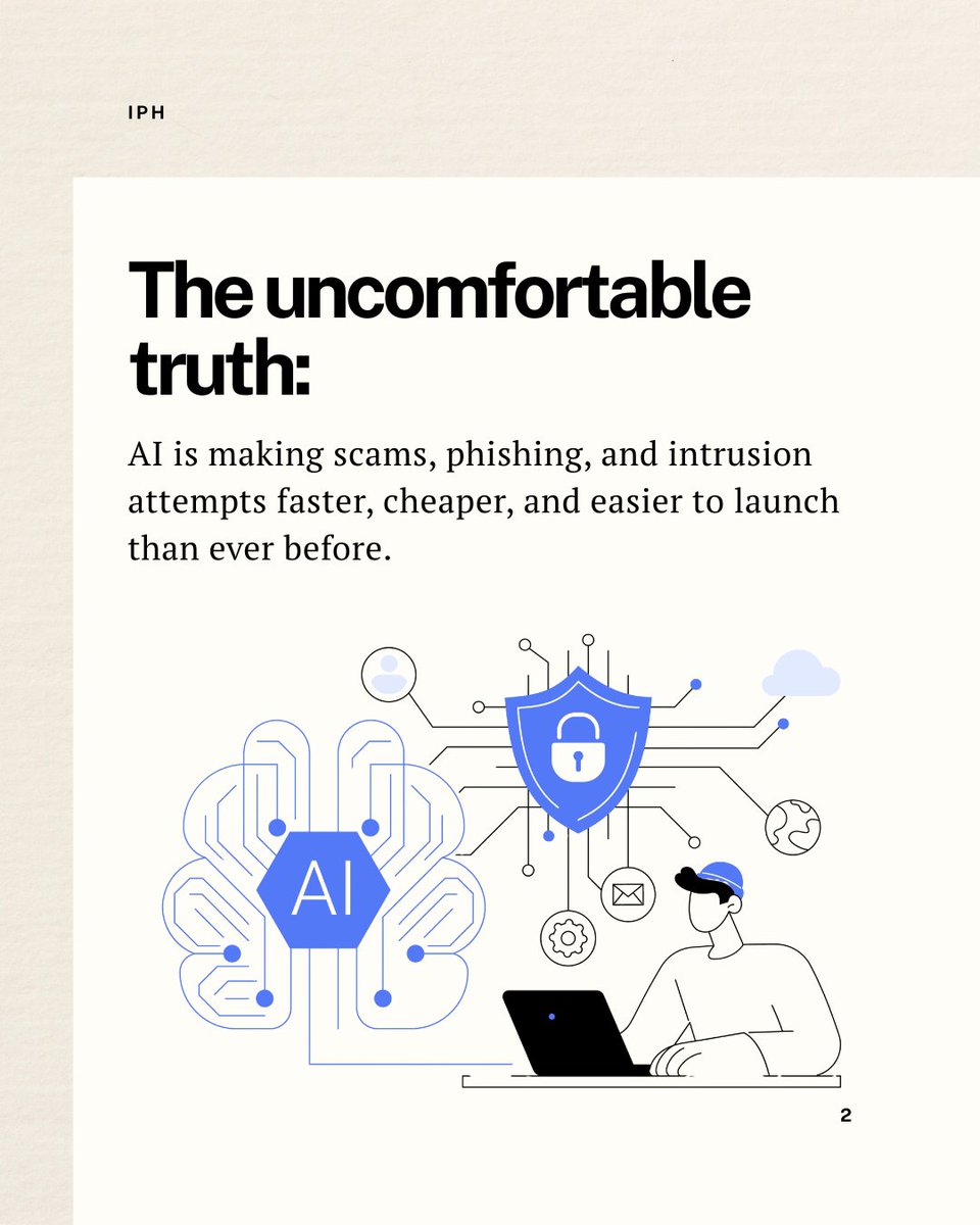 iphtechnologies's tweet photo. AI cuts both ways — it's arming attackers and defenders at the same time. The businesses that stay safe in 2026 are the ones treating security as infrastructure, not an add-on.
#Cybersecurity #AISecurity #IPHTechnologies #TechTrends2026 #DataProtection #SecureByDesign https://t.co/FgVhmLeajF