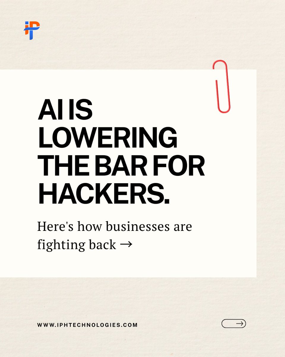 iphtechnologies's tweet photo. AI cuts both ways — it's arming attackers and defenders at the same time. The businesses that stay safe in 2026 are the ones treating security as infrastructure, not an add-on.
#Cybersecurity #AISecurity #IPHTechnologies #TechTrends2026 #DataProtection #SecureByDesign https://t.co/FgVhmLeajF