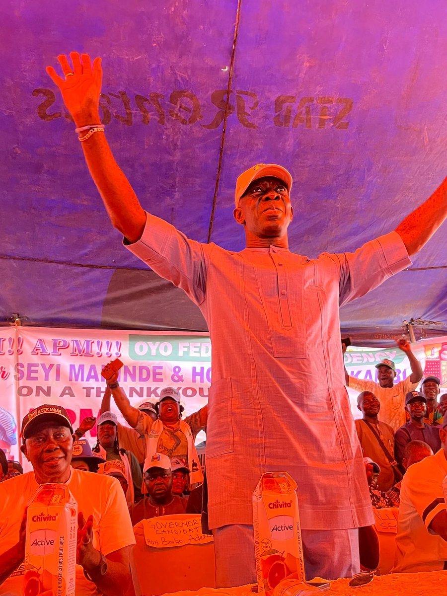 TeamAdekanmbi's tweet photo. Today, the incoming Oyo South Senatorial Candidate, HON. ADEDEJI DHIKRULLAI OLAJIDE (Odidi-omo), leads the good people of Ibadan North West/South West to warmly receive APM Gubernatorial Candidate, Hon. Bimbo Adekanmbi, and the party leadership! 

This comes right after Hon. Bimbo Adekanmbi’s impactful Thank You Tour to Oyo Federal Constituency yesterday, where he actively engaged and familiarized himself with key stakeholders across the town.

The momentum is unstoppable!  Oyo State is APM ready.

#OMITUNTUN3.0 
#BIMADEK 
#OdidiOyoSouth
 #APM #Oyo2027
 #OdidiOmo 
#BimboAdekanmbi