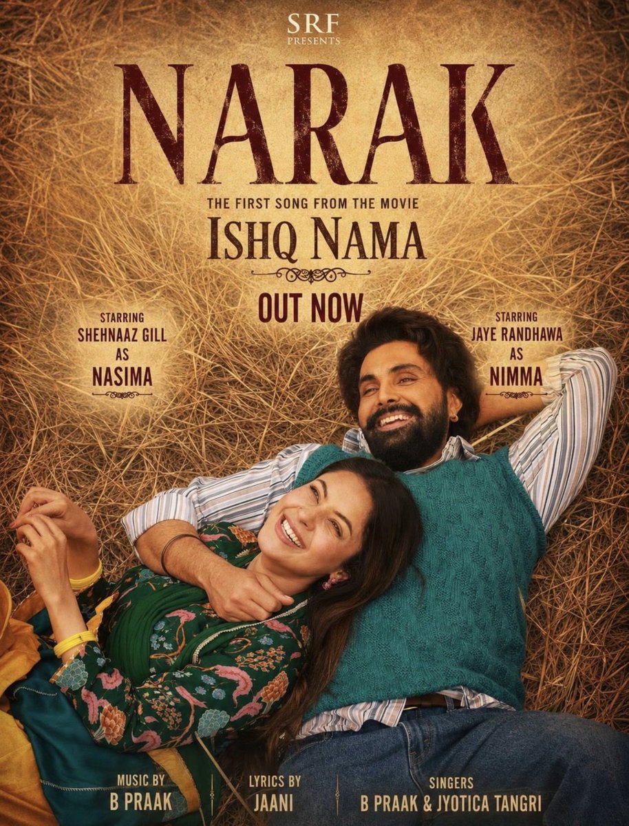 sidnaaz_paru's tweet photo. TAGLINE REVEAL FOR UPCOMING SONG OF @ishehnaaz_gill FROM THE MOVIE ISHAQNAMA !

Song release timing: 12 PM today only 5 minutes to go

Tagline : NARAK SONG OUT NOW

#ShehnaazGill https://t.co/UOBS8sPiw7