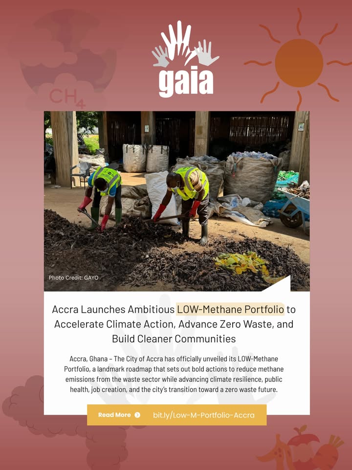 GAIAnoburn's tweet photo. Accra Launches Ambitious LOW‑Methane Portfolio to Accelerate Climate Action 🌍, Advance Zero Waste 💚, and Build Cleaner Communities 🌱 Read our media release 🔗 https://t.co/jWtQb41Om2 https://t.co/2Op9IohL5M