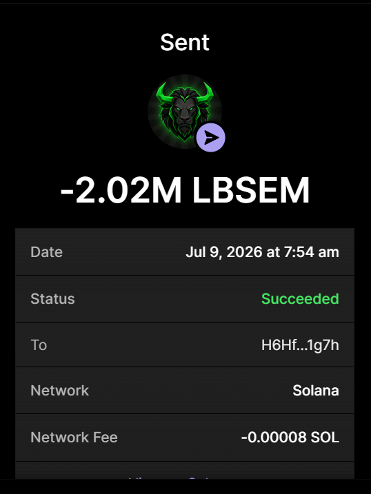 LionBullSolana's tweet photo. 2.02 MILLION $LBSEM (LION BULL) Purchase Completed for 0.201+  SOL

Buy On X
Send between 0.2 SOL and 10 SOL to: 642dDG31Rw8bSieZuPA5kcwjK6YpV59RwP3nFzTT3hip

1 SOL = 10M $LBSEM
5 SOL = 100M $LBSEM

*GET 2X WHEN YOU SEND 5+ SOLANA

Retweet &amp; Drop Solana Address for $100 https://t.co/rnKDWE23cL