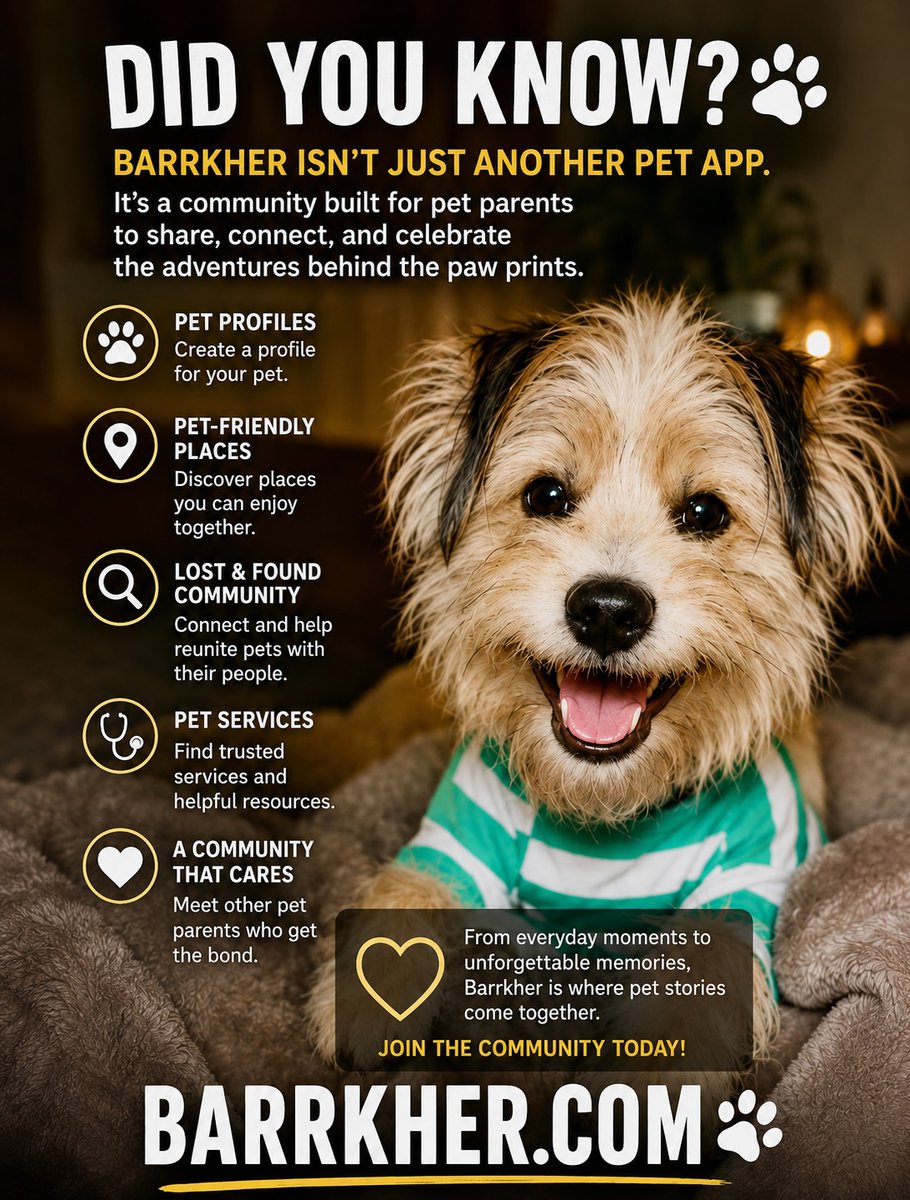 BarrkherApp's tweet photo. 🐶 Window here. Yes, I’m a dog. A fabulous one, obviously. ✨

But don’t let my paws fool you — Barrkher isn’t just for dogs.

Fur, feathers, scales, or fins… every pet has a story. ❤️

Join us: https://t.co/GbHWxOH3OC

#Barrkher #PetParents #PetTech #AllPets https://t.co/SF5OcpvSlw