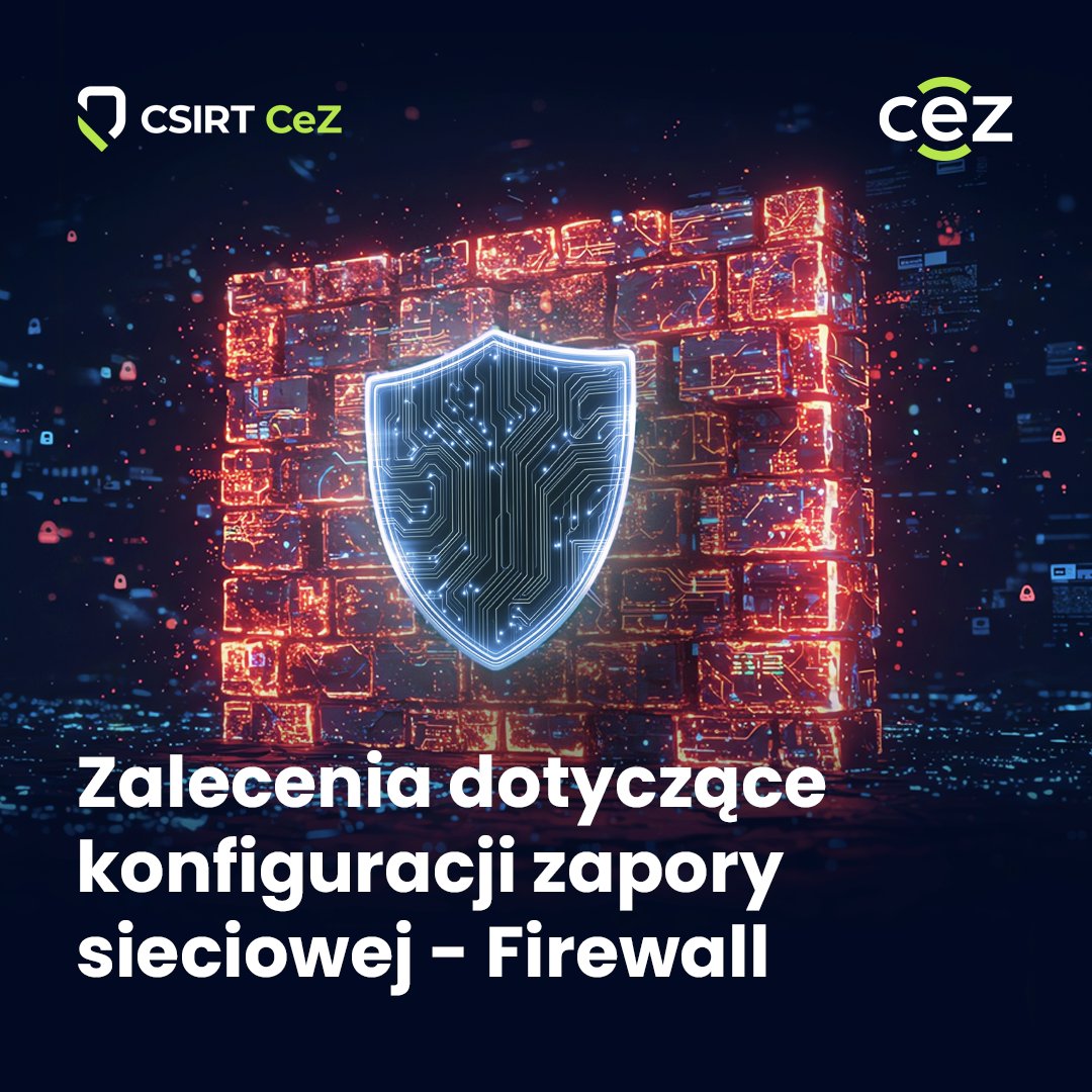 CSIRT_CeZ's tweet photo. 🛡️ Firewall – Twoja cyfrowa twierdza. Jak prawidłowo skonfigurować pierwszą linię obrony? 

Wyobraź sobie firewall jako bramę średniowiecznego zamku – to ona decyduje, kto wejdzie do środka, a kto odbije się od muru. Bez prawidłowej konfiguracji Twoja sieć jest jak otwarte drzwi w środku burzy. Błędy i zaniedbania to prosta droga do wycieku danych, przejęcia systemów czy paraliżu usług. 

Aby skutecznie zmniejszyć ryzyko ataku, CSIRT CeZ przygotował zestaw kluczowych zaleceń. 

Najważniejsze rekomendacje do wdrożenia jak najszybciej: 
🚀 Regularne aktualizacje – eliminuj znane podatności systemu zapory. 
🚀 Silne uwierzytelnianie – wprowadź trudne hasła i MFA dla kont administratorów. 
🚀 Segmentacja sieci – podziel infrastrukturę na odseparowane strefy bezpieczeństwa. 
🚀 Zasada minimalnych uprawnień – bezwzględnie blokuj zbędne porty i usługi. 
🚀 Bezpieczny dostęp – stosuj IPsec VPN zamiast SSL VPN. 
🚀 Stały monitoring – regularnie analizuj logi sieciowe pod kątem anomalii. 
🚀 Dodatkowa ochrona – włącz mechanizmy WAF, DPI, IPS oraz filtry antywirusowe i web filtering. 
🚀 Kopie zapasowe – zapewnij możliwość szybkiego przywrócenia konfiguracji w razie awarii. 

📈 Co zyskujesz? 
Wdrożenie tych praktyk to wyższa odporność na cyberataki, skuteczna ochrona wrażliwych danych (w tym pacjentów), brak przestojów w działaniu oraz pełna zgodność z przepisami. 

💡 Pamiętaj: Cyberbezpieczeństwo to proces, a nie jednorazowe zadanie. Twój firewall wymaga stałej uwagi. 

Nie czekaj na kryzys. Zapobiegaj incydentom. 

👇 Pobierz pełne zalecenia CSIRT CeZ pod poniższym linkiem i wzmocnij swoją sieć już dziś!  
 
https://t.co/pG3ZbJZp0s👇