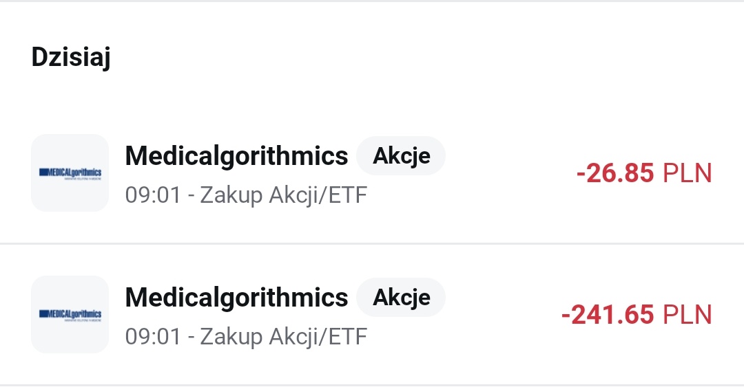 SiatkarzGPW's tweet photo. JEST AKCJA, JEST REAKCJA! 📈🩺

W reakcji na tego tweeta, postanowiłem lekko, o 10 akcji, powiększyć pozycję na #Medicalgorithmics! 🛍️

Obecnie mam już 85 akcji #MDG, a średnia zakupu to 27,9 zł. :)

W przypadku tej spółki, jak z #VOT dążę do posiadania 100 akcji. https://t.co/ORZNtKE5ep