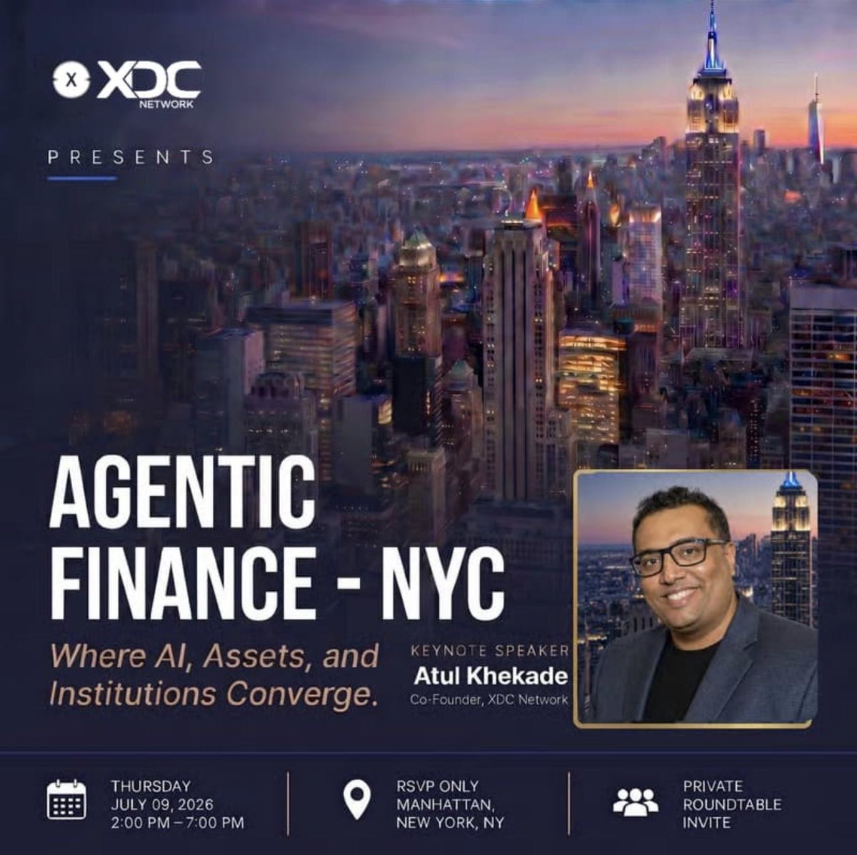 CryptoQueenVinn's tweet photo. The future of finance is becoming more autonomous.

Tomorrow, @atulkhekade will represent @XDCNetwork at Agentic Finance, joining leaders across AI, institutional finance, payments and digital assets to explore what's next for AI-powered payments and blockchain infrastructure.

It's encouraging to see xdce-crowd-sale:native continuing to contribute to conversations shaping the future of enterprise blockchain and digital finance.

📍 Event Details:
🔗 https://t.co/JtW7RZlacd

xdce-crowd-sale:native #AgenticAI #Blockchain #DigitalAsset #gold