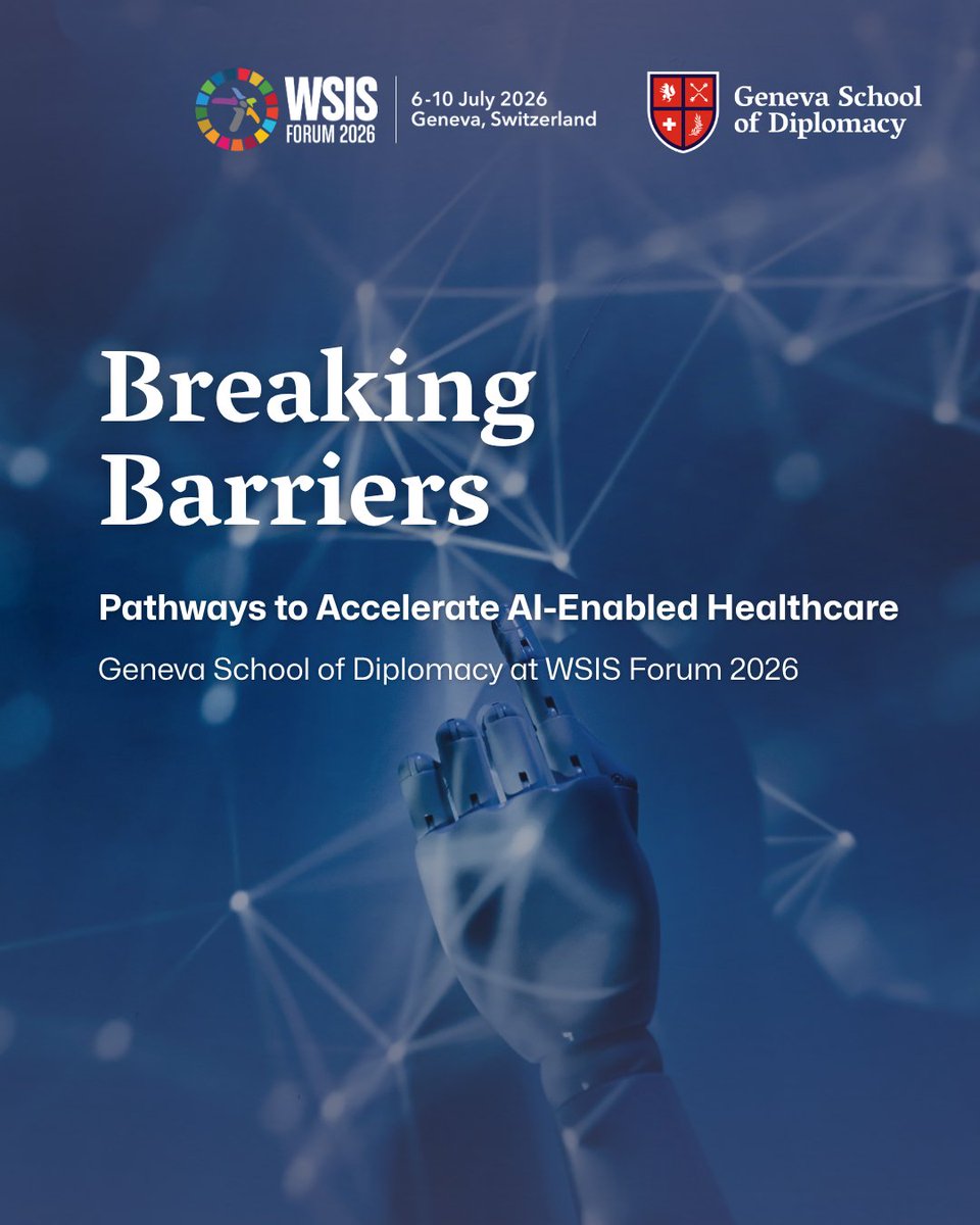 genevadiplomacy's tweet photo. Today at #WSIS2026 🌐
GSD hosts Session 232 on scaling AI-enabled healthcare responsibly across borders.
🕑 14:00–14:45
📍 @Palexpo + online
@WSISprocess @ITU
https://t.co/hpAllfTyDh https://t.co/LPeDzeWIMZ