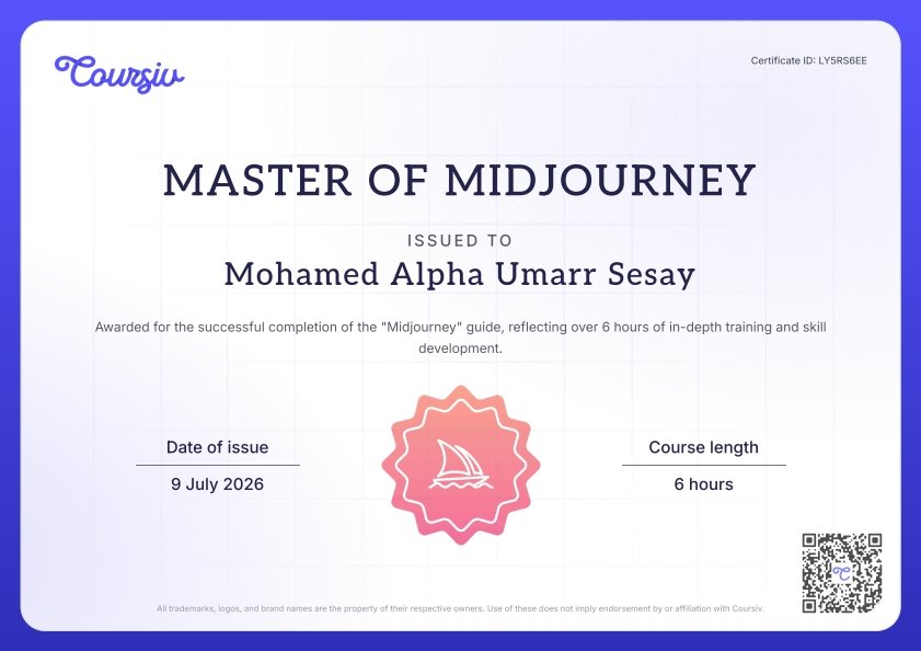 MasterAU8611's tweet photo. Exciting News: I've Completed My Course!

I'm thrilled to share that I've completed the Midjourney course on Coursiv. It's been a rewarding experience, and I'm eager to continue learning more. You can view my certificate here: https://t.co/p9amJ7Z3mD.

🔗https://t.co/TkwP8oy6Si https://t.co/7MFPtPk7aP