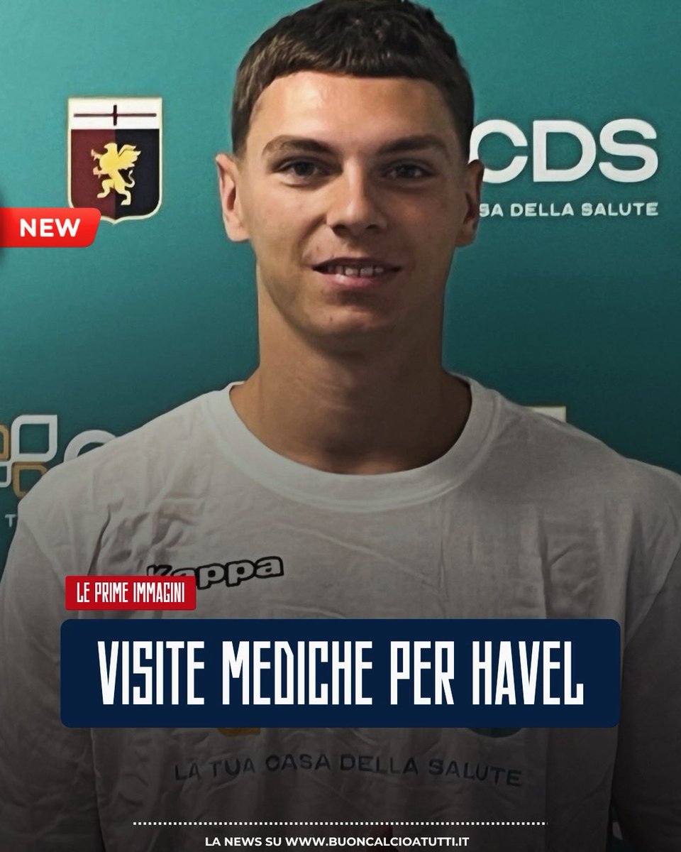 buoncalcio's tweet photo. 👀🔴🔵 𝐌𝐄𝐑𝐂𝐀𝐓𝐎 | Iniziate le visite mediche di Elias Havel
🔗 Leggi la notizia su https://t.co/wGIATd4Shc
➡️ #Genoa #calciomercato #SerieA #Havel #hartberg https://t.co/DrI9C1psCT