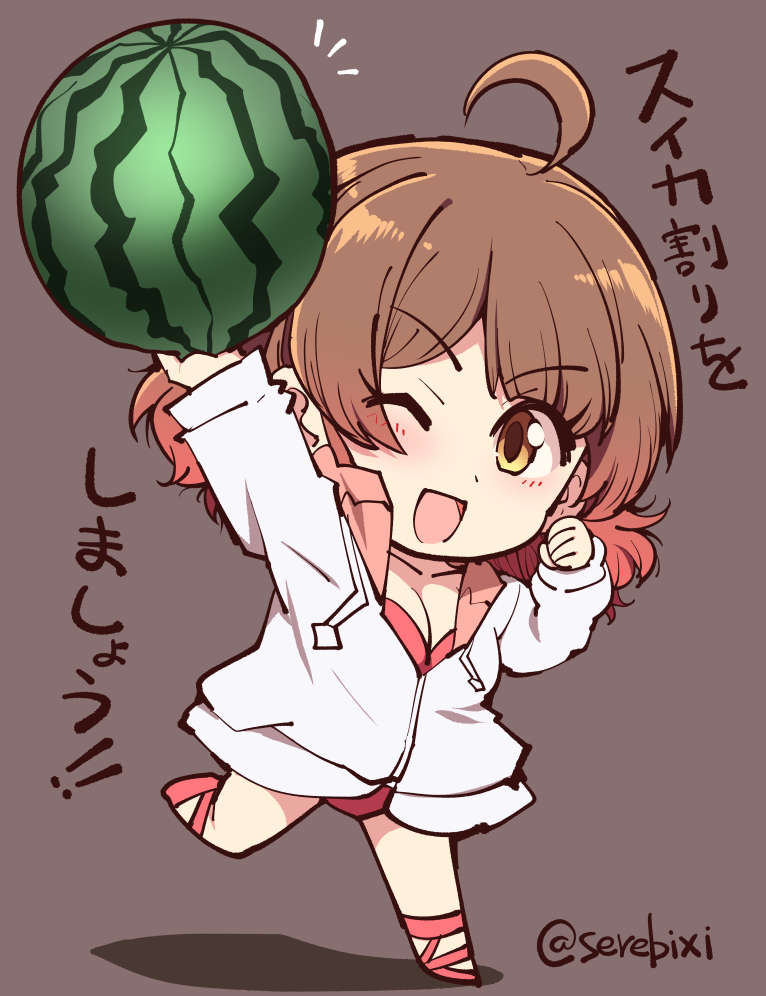 serebixi's tweet photo. 【学園アイドルマスター絵】
ずっしりスイカでりしゃす花海佑芽！ https://t.co/y2vY20wppF