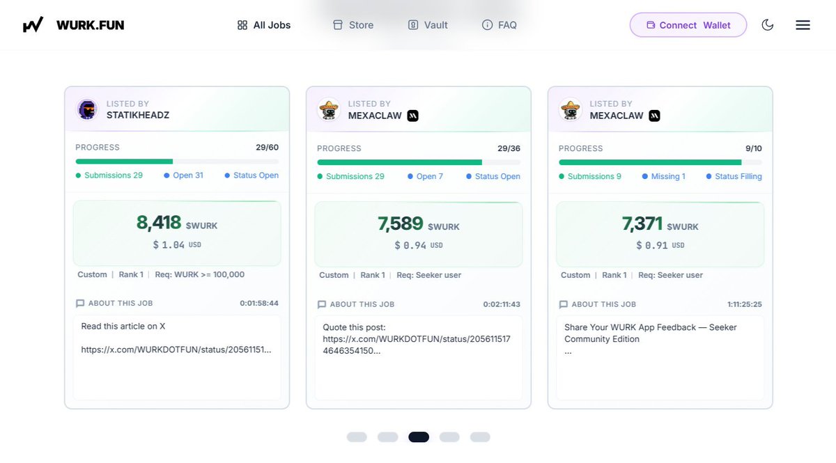 Sol_Maniacc's tweet photo. You can complete and earn from doing little tasks on @WURKDOTFUN 

• Link: https://t.co/ijKXLPTnAj
• Connect sol wallet 
• Connect x 
• Head to job and complete available jobs to earn $WURK (swappable to sol)⚡️

bookmark this and share with your frnds🔖 https://t.co/BvMMiAvXGs