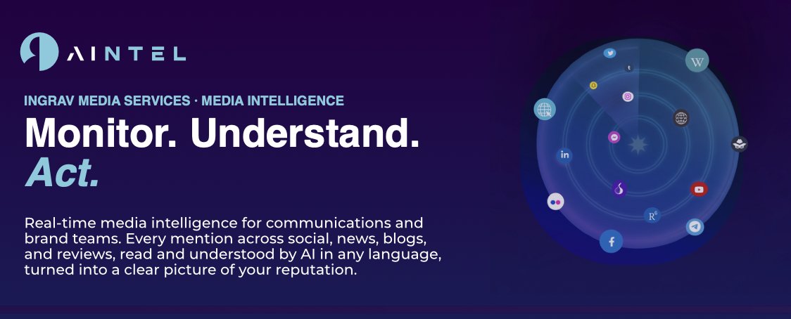 aiNTELLLC's tweet photo. Your CEO is in a fake news story. 📰

By the time your team finds it, three outlets have already picked it up.

That's the gap. And most organizations are not equipped for it.

aiNTEL's Media Intelligence Suite changes that. Continuous AI monitoring across news, social, and digital media, with NLP sentiment analysis and auto-classification so your team sees what matters the moment it happens. 🔍

Three capabilities. One platform:

🛡️ Executive Monitoring - catch impersonation, threats, and exposed personal data before they become incidents

📣 Brand and Media Monitoring - real-time sentiment, adverse coverage alerts, and intelligence your comms team can actually act on

🎟️ Event Monitoring - screen attendees against sanctions lists, PEP databases, and criminal records before they walk through the door

Reputation and risk move at the speed of news. ⚡

Your intelligence platform should too.

👉 https://t.co/95uyKjQFlV

#MediaIntelligence #ReputationRisk #ExecutiveProtection #BrandMonitoring #OSINT #aiNTEL #RiskIntelligence