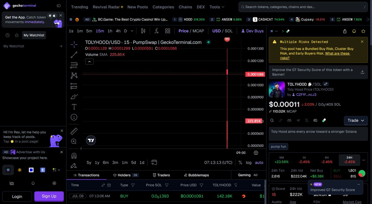 ZeusoPump's tweet photo. Nine minutes old and already at $121.7K market cap.

Someone just turned $500 into $1,100 while you read this.

The early crew is in the pinned Telegram-quiet, but moving fast.

$TOLYHOOD holders aren't talking. They're accumulating.

@TolyHoodSOL

HHmh4bSYBXsPQiSQ6mdRqWLvSowPY5s4rNCaL8mspump