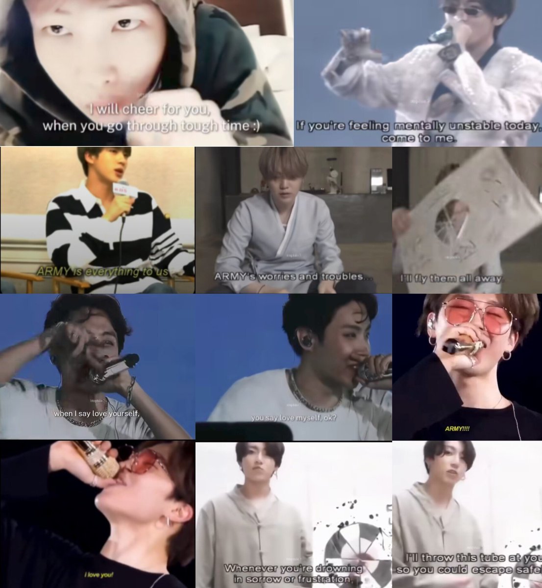 Yoon_kookie97's tweet photo. #BTS to ARMY'S 😭😭

🐨: I will chear for you when you go through tough time 
🐹: ARMY is everything to us 
🐱: ARMY's worries &amp; troubles, I'll fly then all away 
🐿️: I say love yourself, you say love myself ++

#HappyArmyDay https://t.co/5ybiDjgrhM