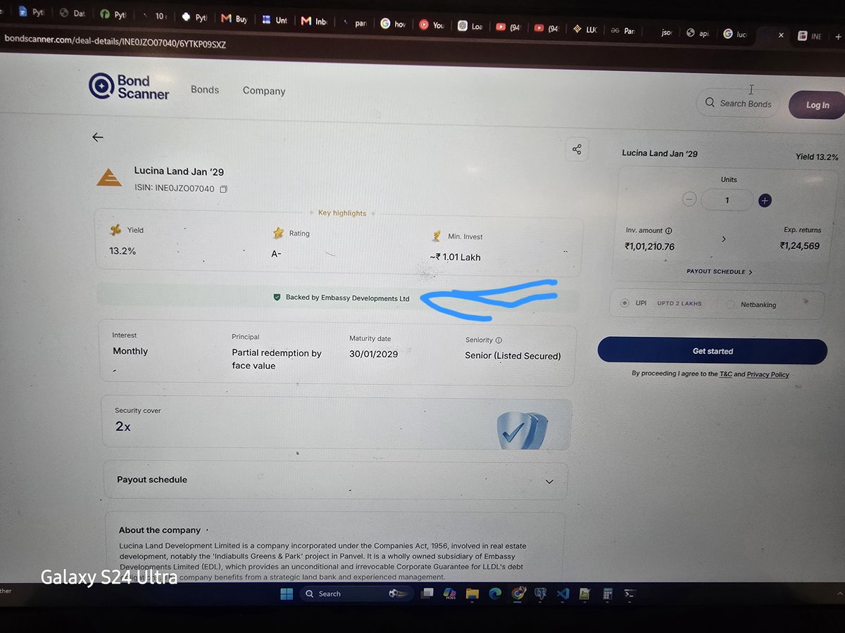 vignesh2148's tweet photo. Hi @GoldenPiTech , On 7th July I bought 4 unit of "lucina development" bond from your app with 1,02,251 each. Overall 4,08,608 paid. But in secondary market or even India bonds shows less amount then what you are offering. What kind of SCAM is this. Why i need to pay extra https://t.co/r5kFWXAlIS