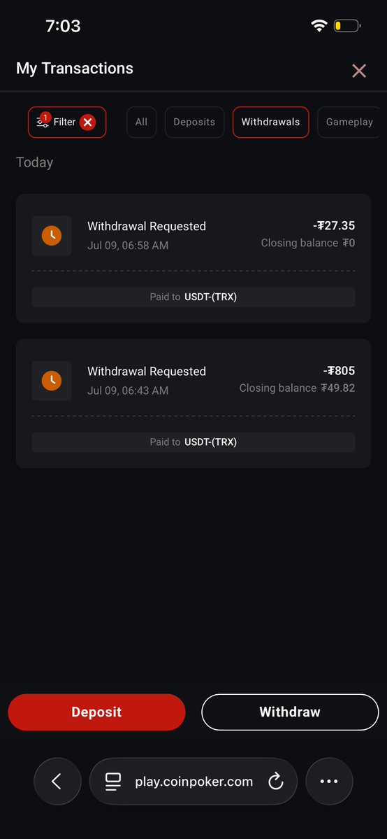 chelsforchels's tweet photo. @CoinPoker_OFF how is a normal usdt withdrawal taking fucking years ?. I need my money now! wtf is wrong with you guys? It’s been hours and you guys still won’t send me my money!, https://t.co/ahgYozMPWZ