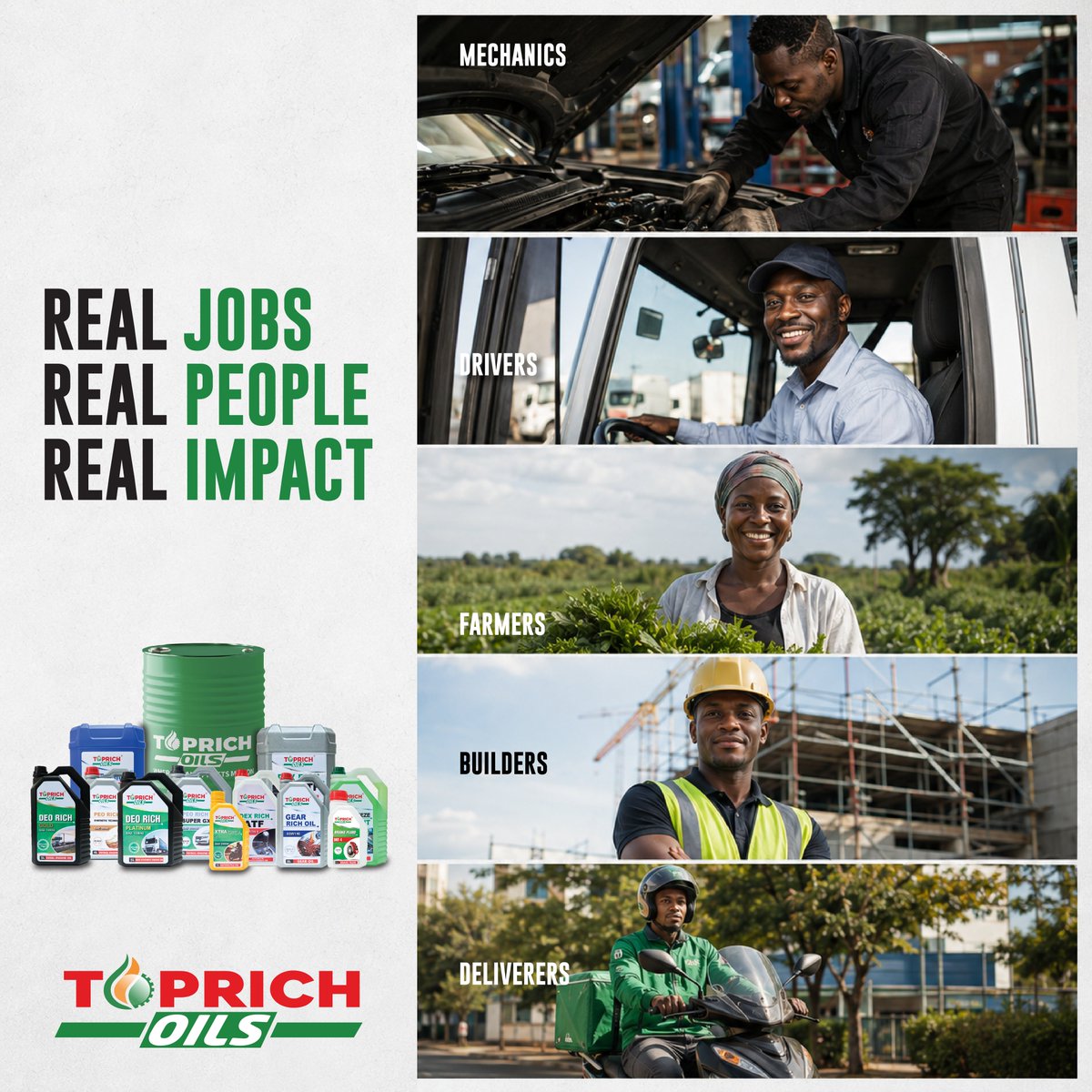 ToprichOilsKe's tweet photo. Real work happens long before anyone notices. To every fundi, driver, mkulima, mjengo worker, and delivery rider this one's for you.

#buildkenyabuykenya #matatu #nduthi #MechanicLife #madeinkenya #ᴍᴀᴅᴇɪɴᴋᴇɴʏᴀ https://t.co/GJh5DnSmtQ