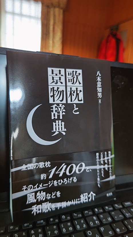 kagekageko's tweet photo. おすすめ本―『歌枕と景物辞典』（八木意知男、淡交社）。歌枕は地名だからおぼえるのではなく、技巧だから暗記するものでもありません。地名には人々の営みがこぼれおちています。それが景物となって広がっているのですね。この辞典はまず細かくできている所がポイント。更級関係でもたくさんの地名が項目に出てきます。また、歌枕を使っている歌を見ても、同じようなグループが歌っていたり、時代によって多寡があったり、様々なイメージが読み取れます。歌枕という地名の音があらゆる響きを奏でて広がっています。古典が好きな人も和歌が好きな人も、また古典の二次創作をする人もぜひぜひどうぞ。豊かな歴史、土地の歴史が広がっています。おすすめ！！