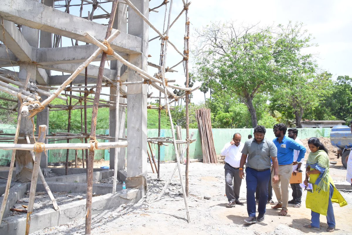 RameswaramMpty's tweet photo. 09 July 2026: The District Collector inspected the ongoing construction work of the Overhead Water Storage Tank being carried out by the Rameswaram Municipality. The inspection was conducted in the presence of the Municipal Commissioner and the Assistant Engineer. https://t.co/jvInam3loL