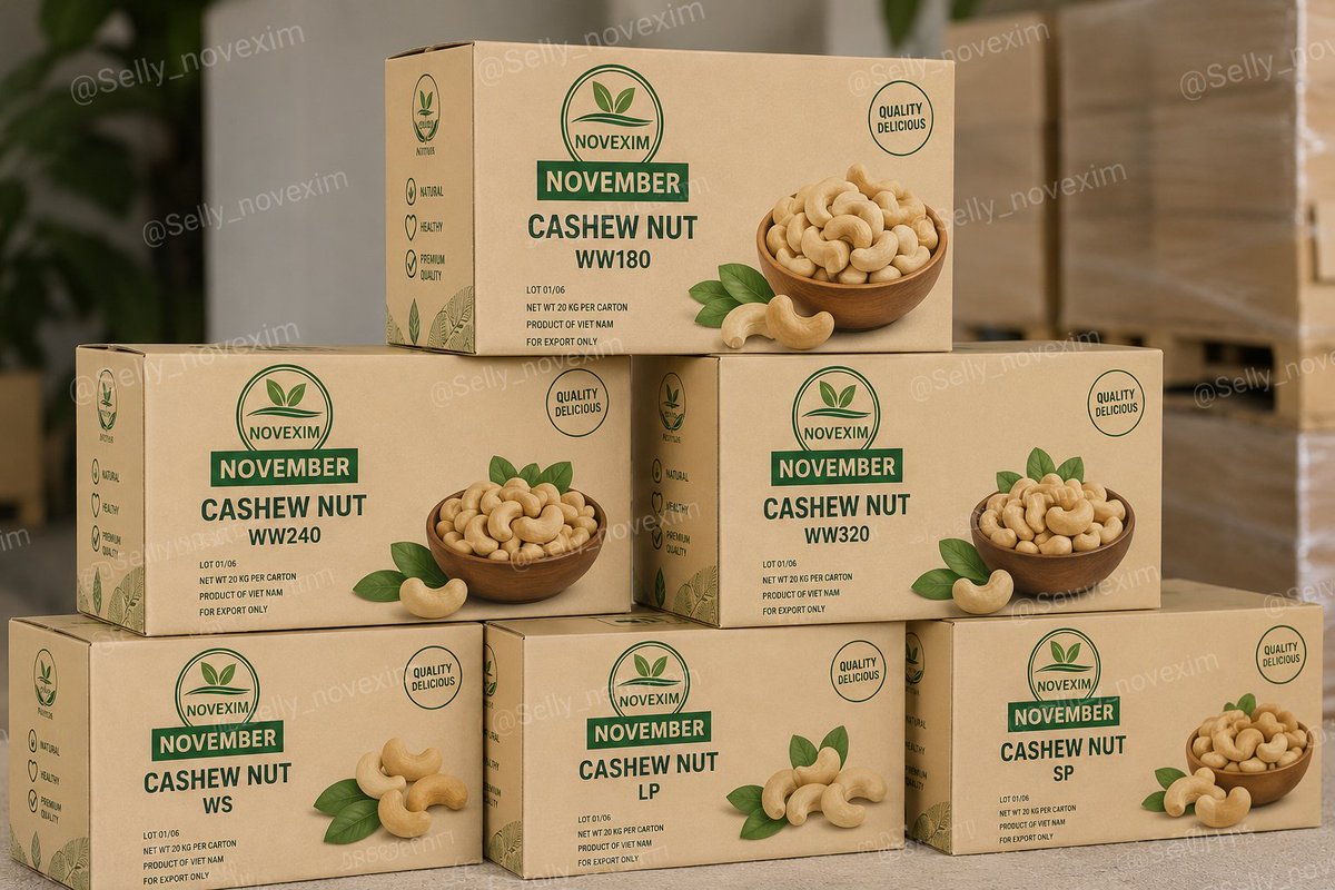 Novemberimpexp's tweet photo. We supply a full range of cashew kernel grades
✔️ WW180, WW210, WW240, WW320, WW450
✔️ WS, LP, LWP, SP, SWP, BB
Email: Selly@e-novexim.com |+84 39 9695545
#Novexim
#Sellynovexim
#Novemberimpexpcoltd
#Noveximcashew
#CashewNuts #VietnamCashew #CashewKernels https://t.co/iH3Hc6jntC
