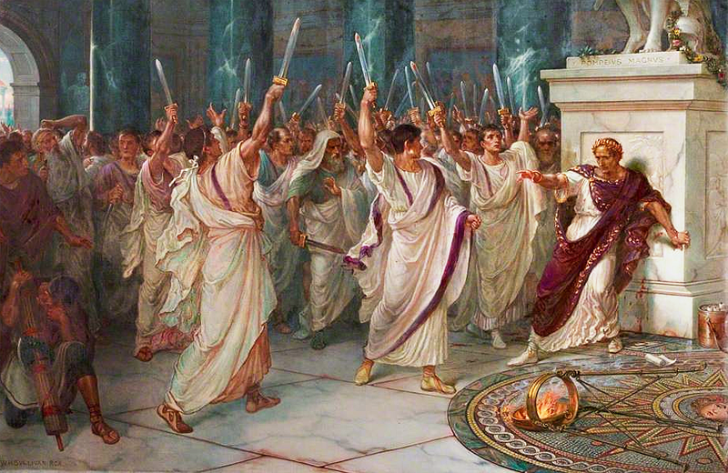 AncientHistorry's tweet photo. The Assassination of Julius Caesar by William Holmes Sullivan, c. 1888, Royal Shakespeare Theatre https://t.co/Tz3j2UEgDS