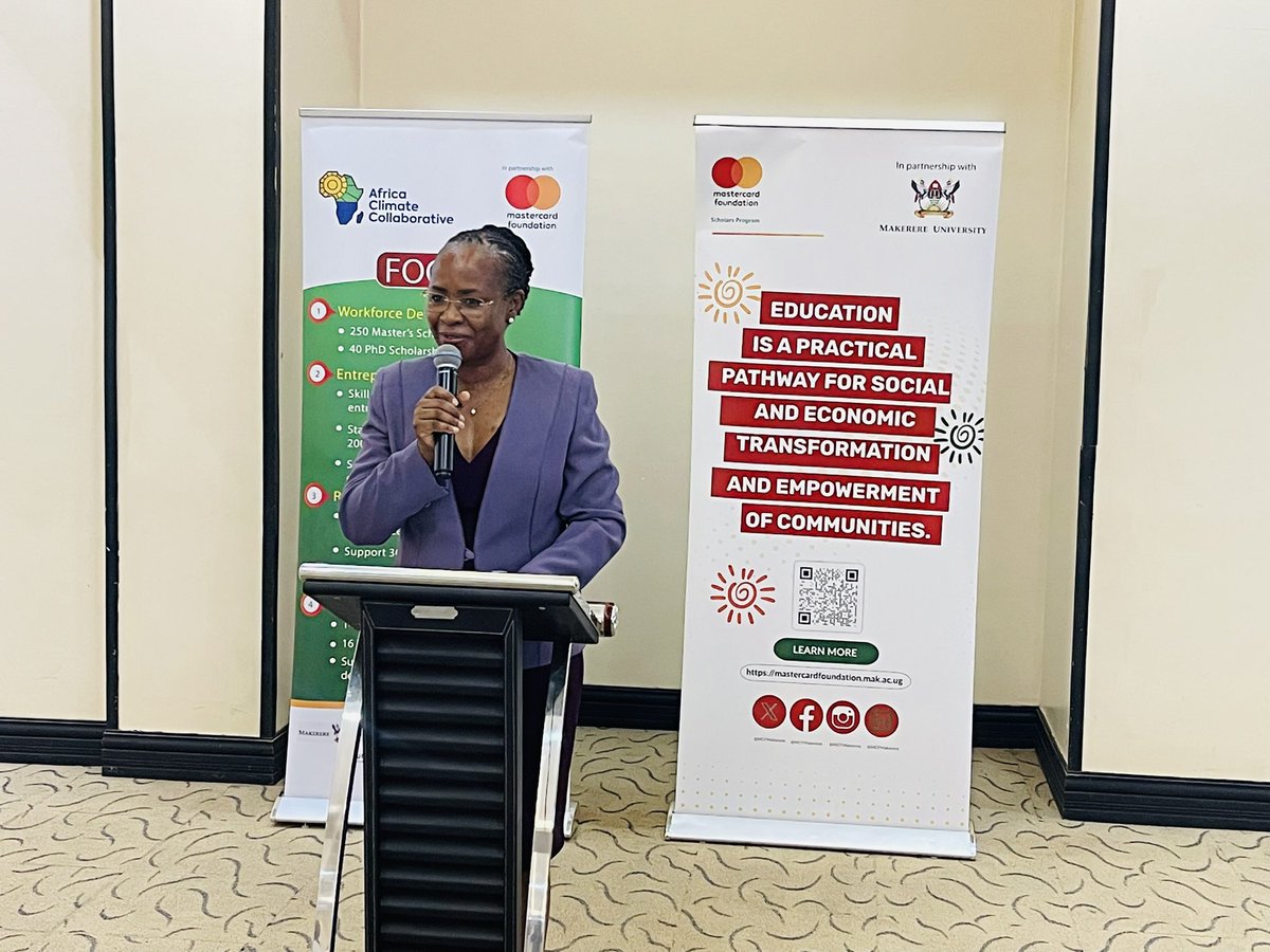 ACC_Makerere's tweet photo. @Makerere Deputy Vice Chancellor (Academic Affairs), Prof. Sarah Ssali, gives her opening remarks and provides an overview of the University's strategic direction during the 2nd Stakeholder Engagement Session for the Mastercard Foundation Initiatives at Makerere University. https://t.co/H7lkkzTPKQ