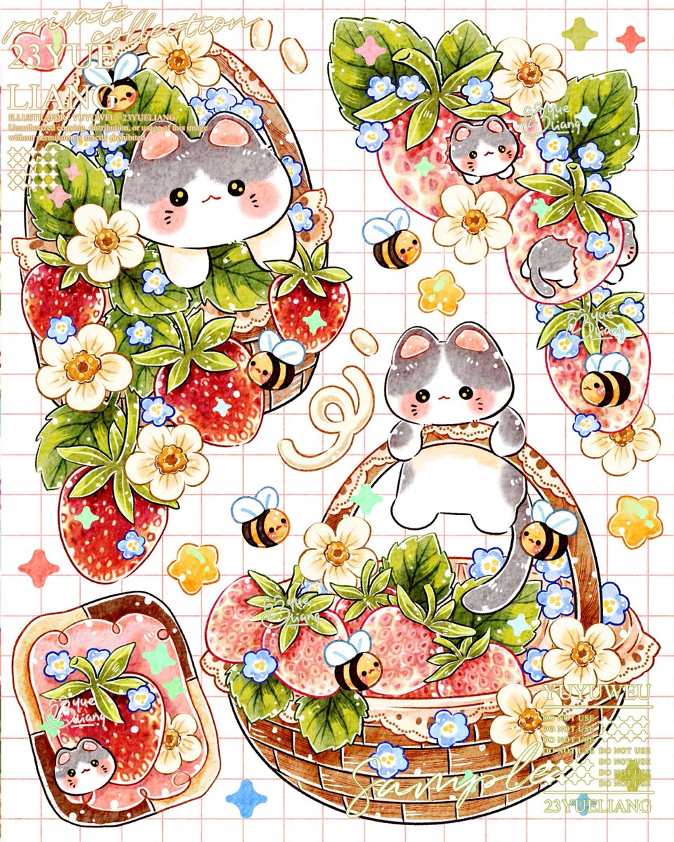 23yueliang's tweet photo. 🍓😺✨🐝 🍓 https://t.co/vNORt5ICRi