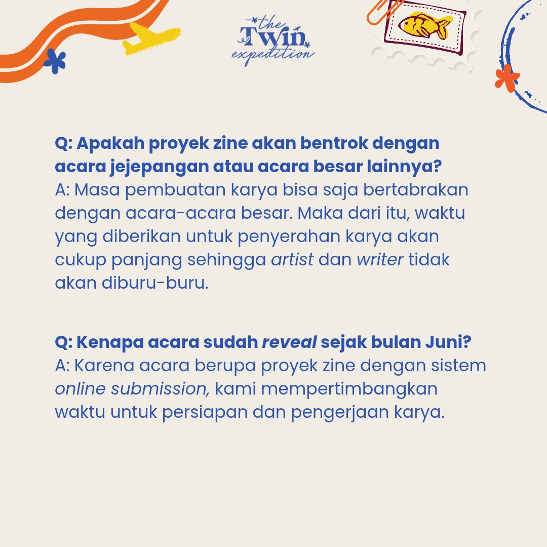 SSNNproject's tweet photo. [IND]

Terima kasih atas semua pertanyaan yang sudah kalian kirimkan! 
Kami telah merangkum beberapa pertanyaan yang paling sering ditanyakan dalam FAQ ini. Jika masih ada pertanyaan, jangan ragu untuk meninggalkan komentar! ✨️

[More for ENG text⬇️]

#TheTwinExpedition ✈️✨️ https://t.co/D8ec0tMyM6