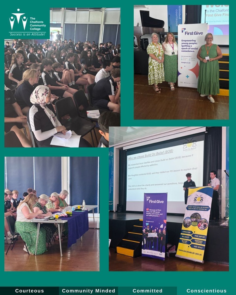CCChalfonts's tweet photo. A fantastic morning of @FirstGive presentations from our Year 8 students! 👏

Well done to all who confidently pitched their chosen charities, and congratulations to Year 8K2 for Build on Belief, our overall winners! 🏆🎉

#FirstGive #Year8 https://t.co/aXcwSsucU8