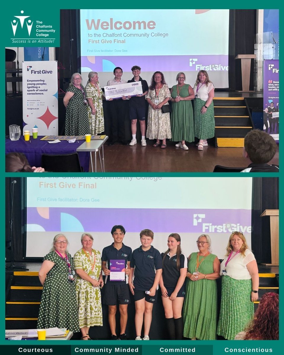 CCChalfonts's tweet photo. A fantastic morning of @FirstGive presentations from our Year 8 students! 👏

Well done to all who confidently pitched their chosen charities, and congratulations to Year 8K2 for Build on Belief, our overall winners! 🏆🎉

#FirstGive #Year8 https://t.co/aXcwSsucU8