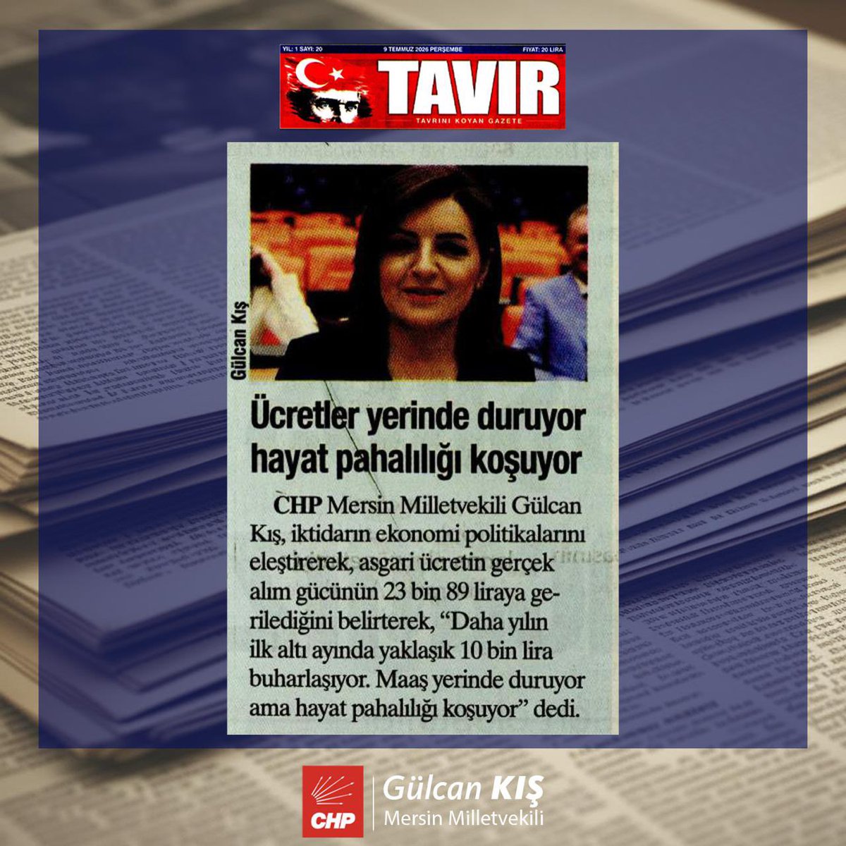 GulcanKis's tweet photo. 📸 BASINDAN

Ücretler yerinde sayıyor, hayat pahalılığı ise durmaksızın koşuyor.
İktidarın övündüğü 33.030 TL brüt asgari ücret, enflasyon ve kesintilerle 23.089 TL alım gücüne geriledi. İlk 6 ayda yaklaşık 10 bin lira buharlaştı. Emekçinin alın terini enflasyona ezdirmeyeceğiz, insanca yaşam mücadelesini büyütmeye devam edeceğiz.

#Basından #asgariücret #enflasyon #emekli #memur