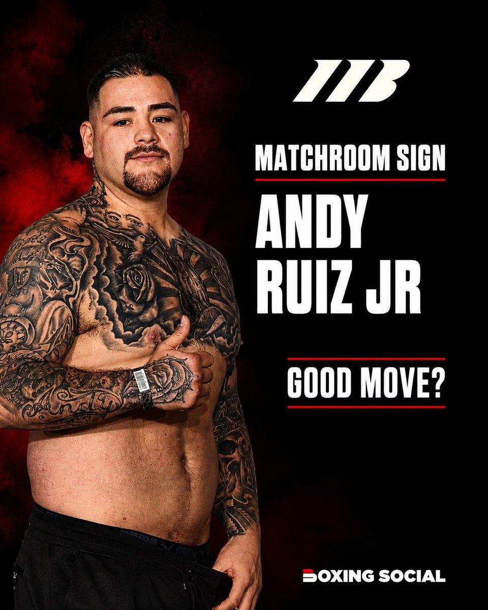 boxing_social's tweet photo. Andy Ruiz Jr has officially signed with Matchroom Boxing.

After years away from the top of the heavyweight division, Ruiz is teaming up with Eddie Hearn as he looks to put himself back in the world title picture.

Will this partnership get Andy Ruiz back to the top?

#Boxing #AndyRuiz #Matchroom #EddieHearn #HeavyweightBoxing #BoxingNews #BoxingUpdates