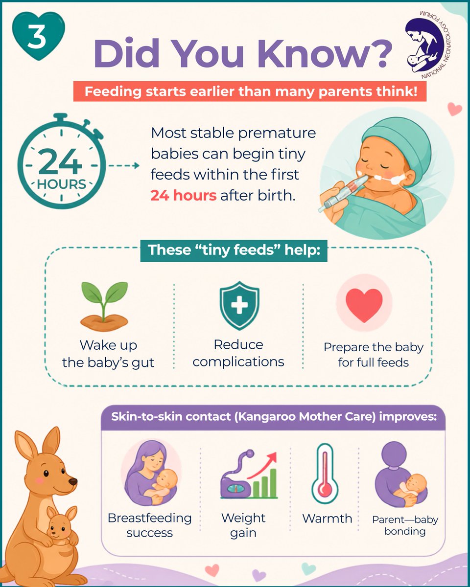 Nnfindia1's tweet photo. Tiny Tummies. Big Beginnings. 💙👶
Every premature baby deserves the best possible start in life.
Here's what you need to know:
🍼 Why mother's own milk is the first choice
💙 How tiny early feeds make a big difference
🤱 The benefits of Kangaroo Mother Care
#NNFIndia #NNFIndia1 https://t.co/zAJApENTeL