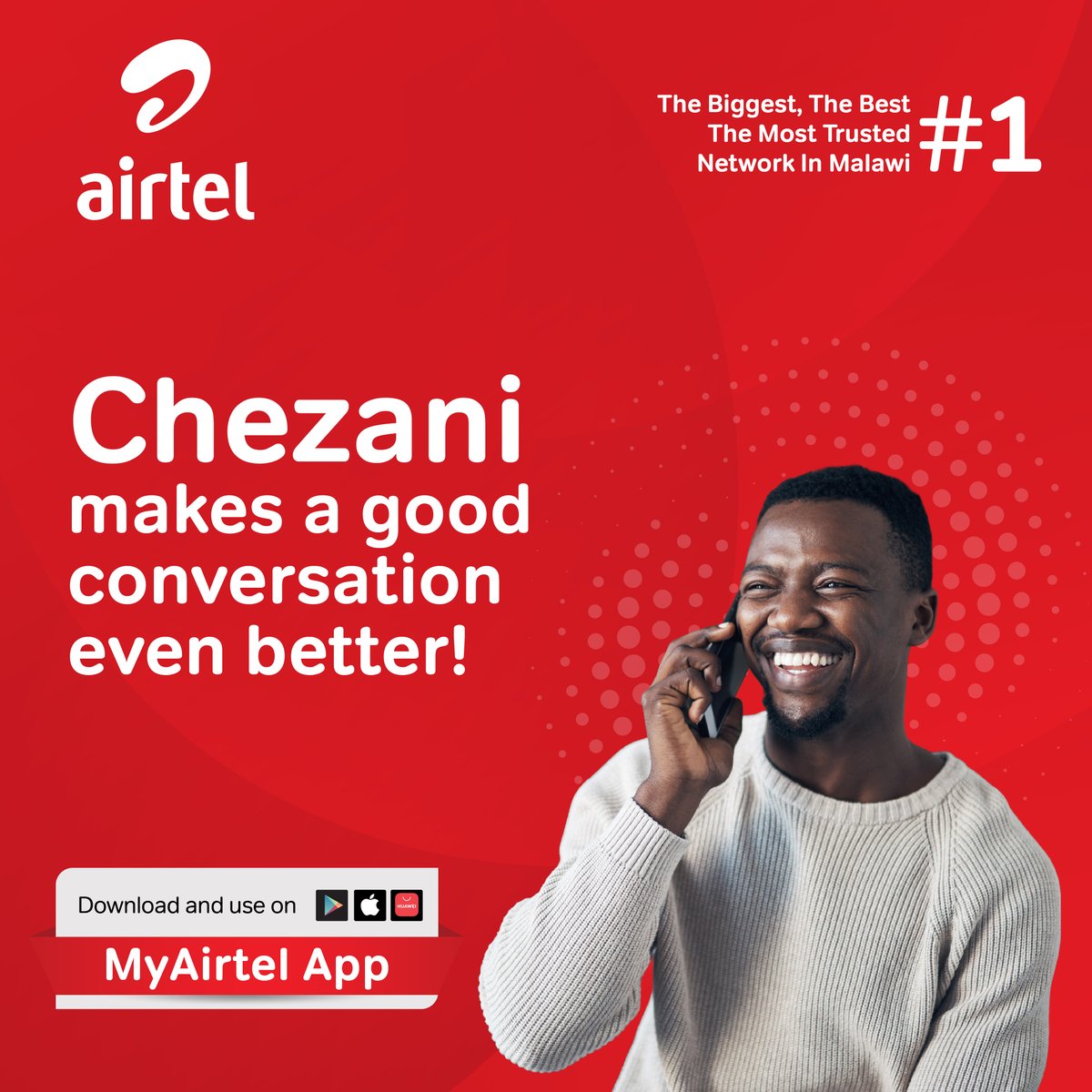 AirtelMalawiPlc's tweet photo. Make your calls a little more interesting and enjoyable with the reliable Chezani voice bundle!

Get yours on MyAirtel App https://t.co/3fl69J9Jbz or dial *301# to recharge and call to any network.

#AirtelMalawi #MoFaya #DataBonus #MyAirtelApp  #TheFayaNeverStops🔥 https://t.co/ytMA8WG9NU
