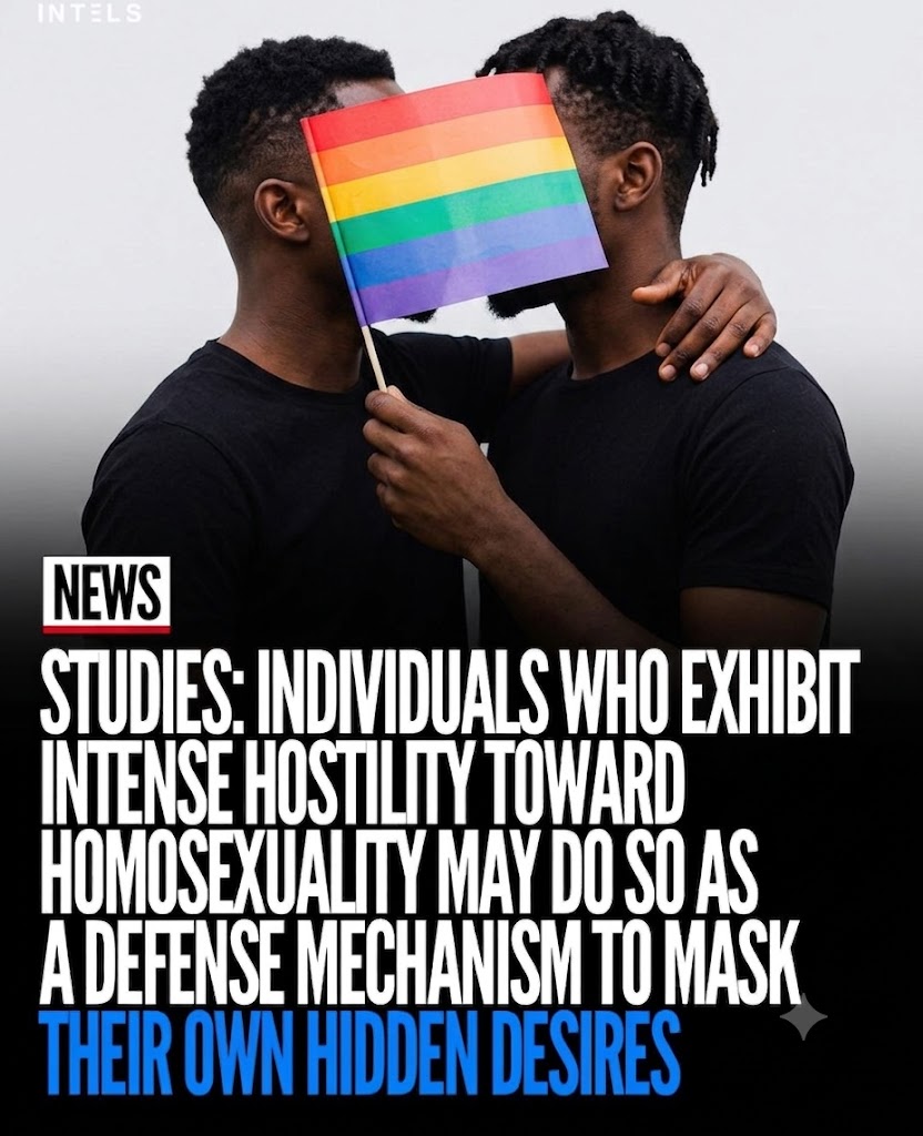Allafricanlgbtq's tweet photo. A series of peer-reviewed psychology studies have found that individuals who display the most intense hostility toward gay people sometimes show higher levels of same-sex attraction themselves, suggesting the hostility functions as a psychological defense mechanism against desire https://t.co/R5TQz59LNq