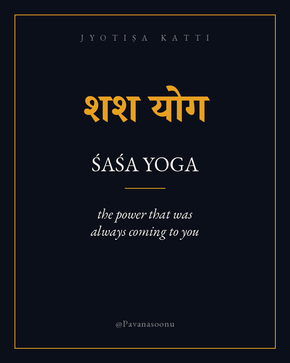 Pavanasoonu's tweet photo. ŚAŚA - Pañca Mahāpuruṣa yoga.  The blessings of Śani.
The classics name five signatures that mark a “great being” — the Pañca Mahāpuruṣa yogas.
The rarest and most misread of them is carried by Śani himself.
It makes the native rise late and rule longest. The one who waited while others were crowned early then outlasts them all.
Most who carry it are never told. Fewer still are told why it stays silent. 🧵
Do repost for others.  Kindness is Satwa guna.