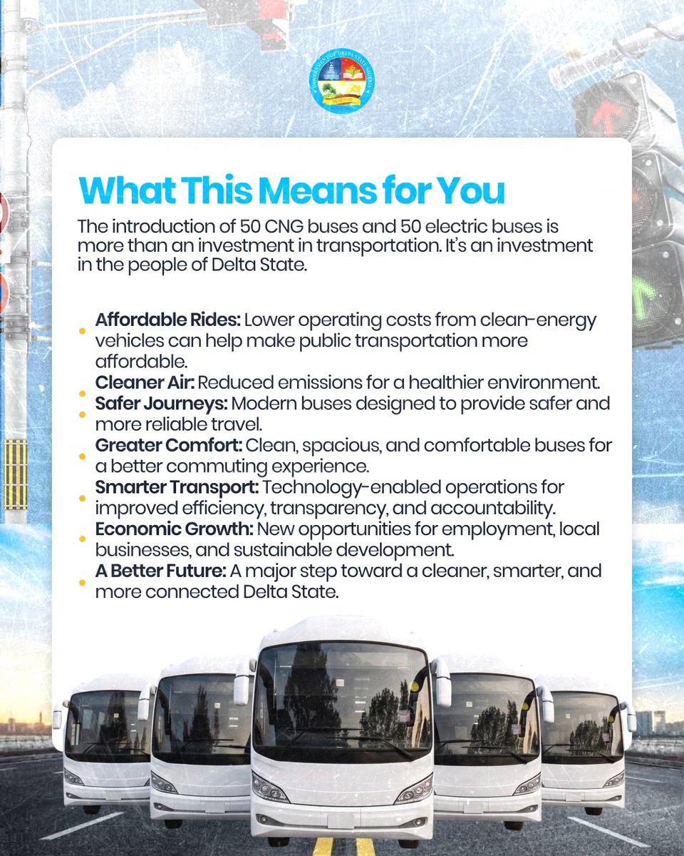 AgofureOfficial's tweet photo. The approval of 50 CNG buses and electric vehicles (EVs) is expected to bring significant benefits to Deltans as part of the state's plan to modernize public transportation.@DSGovernment https://t.co/sqG3t9dOAV