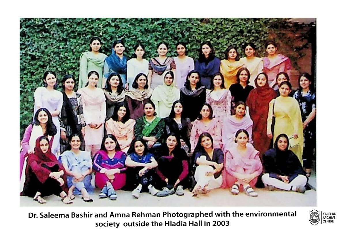 kcwarchives's tweet photo. Dr. Saleema Bashir (Advisor) and Amna Rehman (President) Photographed with the environmental society  outside the Hladia Hall in 2003

Can you spot any familiar faces? Tag them in the comments section!

#MyKinnaird #KinnairdArchiveCentre #KAC https://t.co/W9sv7nLA5e