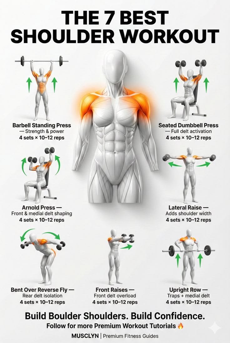 FitSculptor's tweet photo. The 7 Best Shoulder Workout💯 https://t.co/II94JQOZk1
